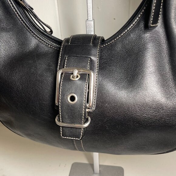 Vintage Coach Hamptons Buckle Hobo Shoulder Bag - 7548 - Black (EUC) - Picture 3 of 14
